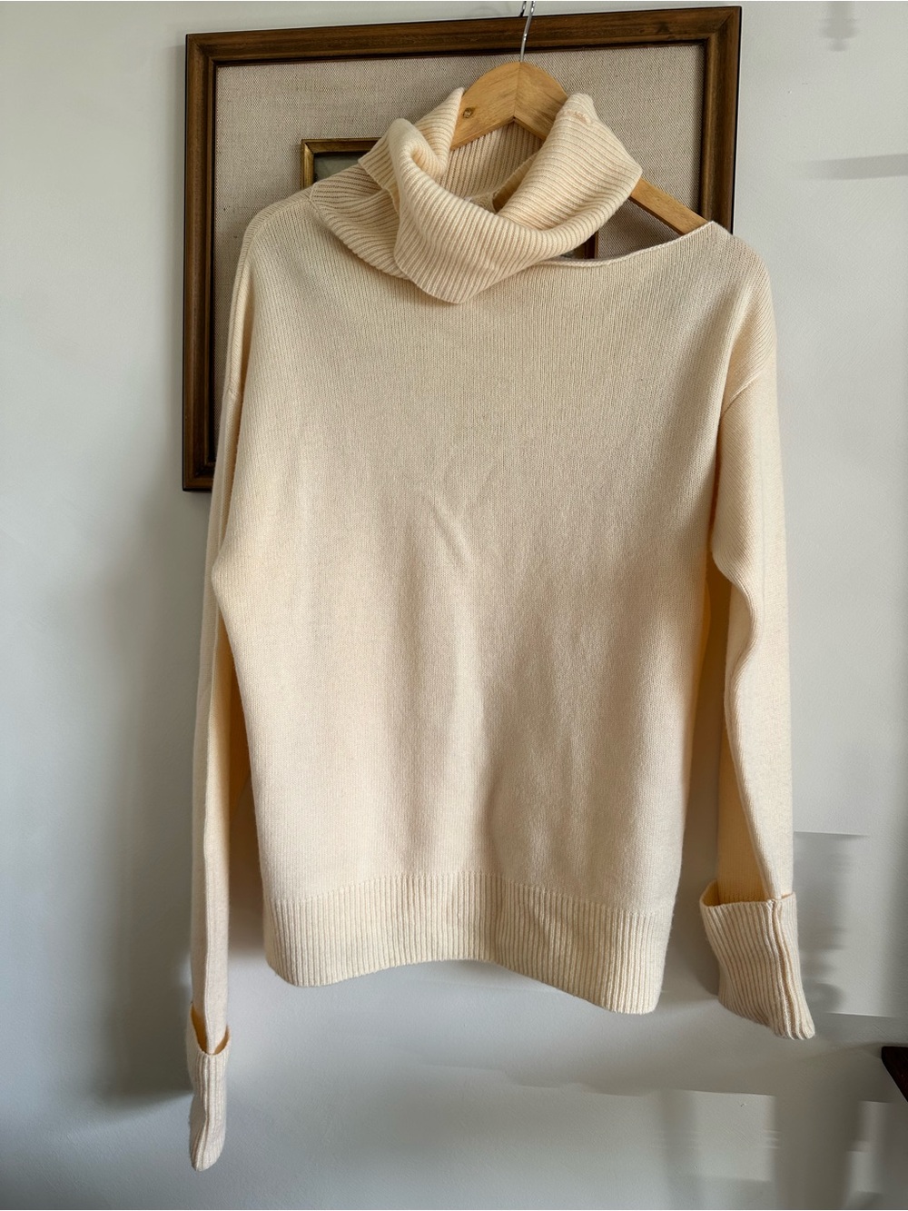 PAIGE Womens Raundi Wool Blend Cut Out Ribbed Trim Turtleneck Sweater sz M - Picture 4 of 11